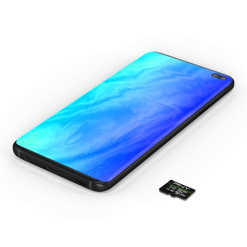 PNY 512GB microSDXC Pro Elite Prime Class 10 U3 V30 A2 + adapterrel