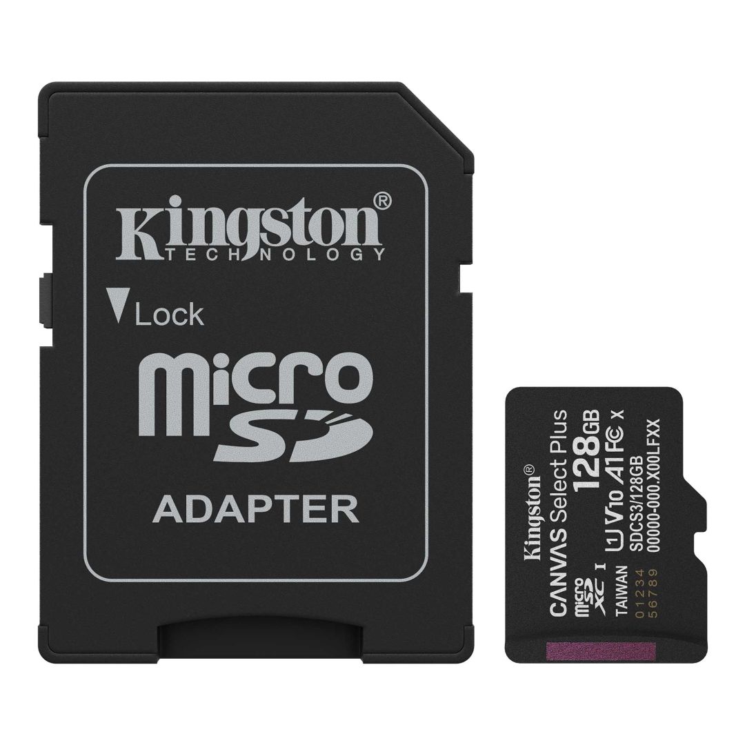 Kingston 128GB microSDXC Canvas Select Plus Gen3 Class 10 UHS-1 A1 V10 + adapterrel