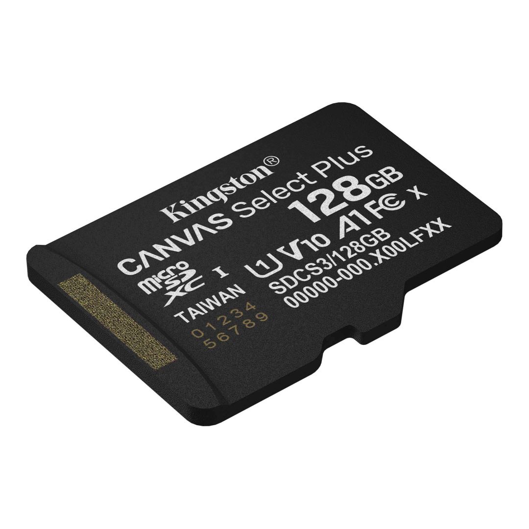 Kingston 128GB microSDXC Canvas Select Plus Gen3 Class 10 UHS-1 A1 V10 adapter nélkül