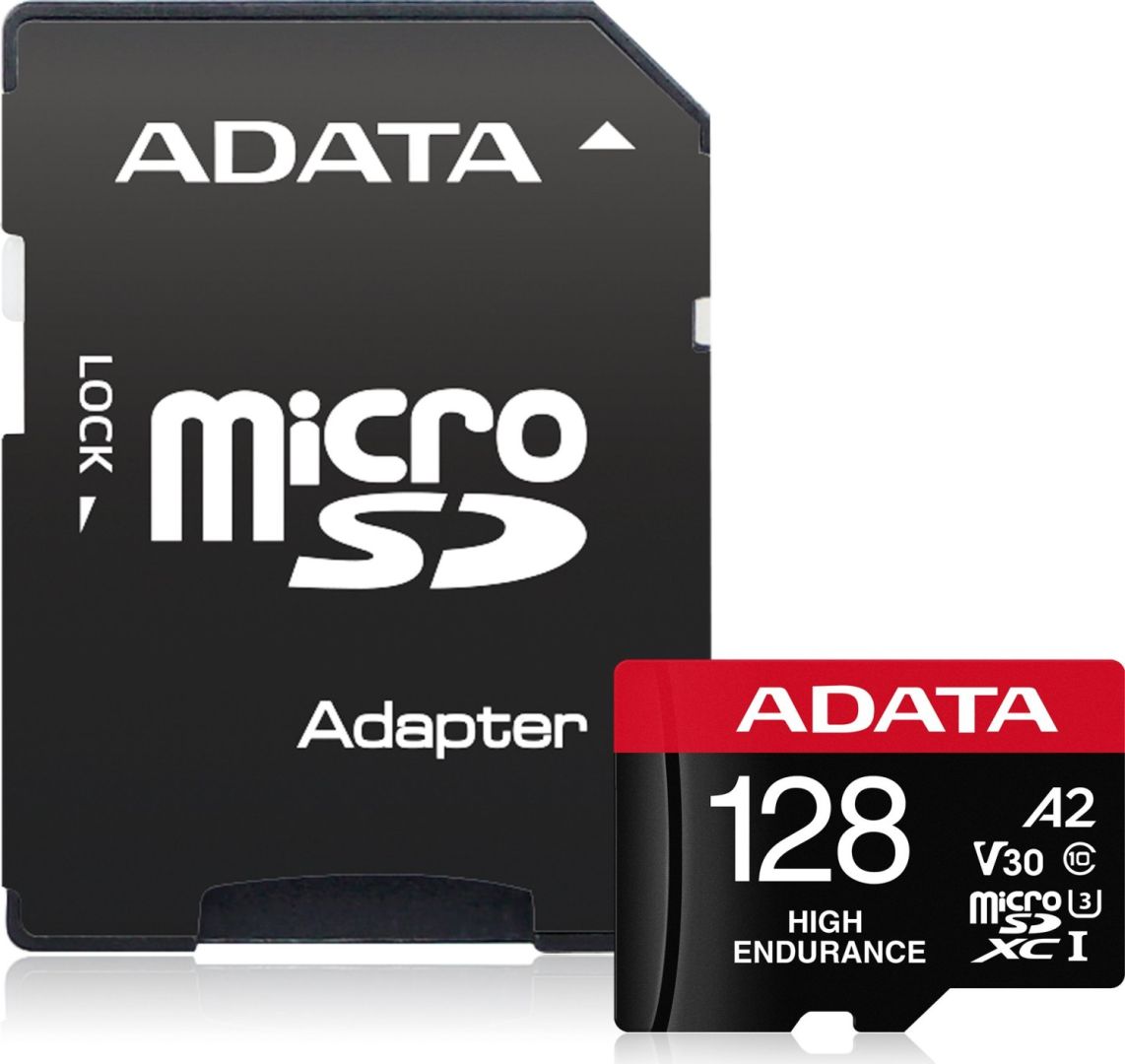 A-Data 128GB microSDXC High Endurance UHS-I U3 Class 10 V30S + adapterrel