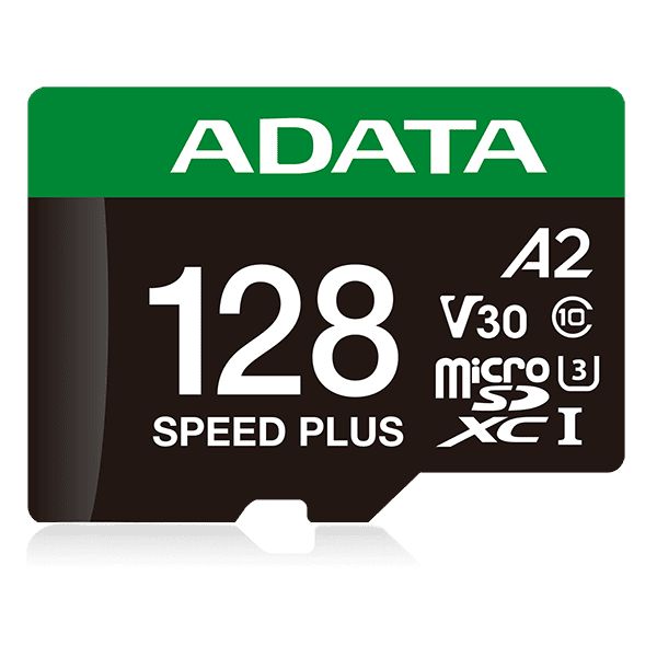 A-Data 128GB microSDXC Speed Plus Class 10 UHS-I U3 V30 + adapterrel