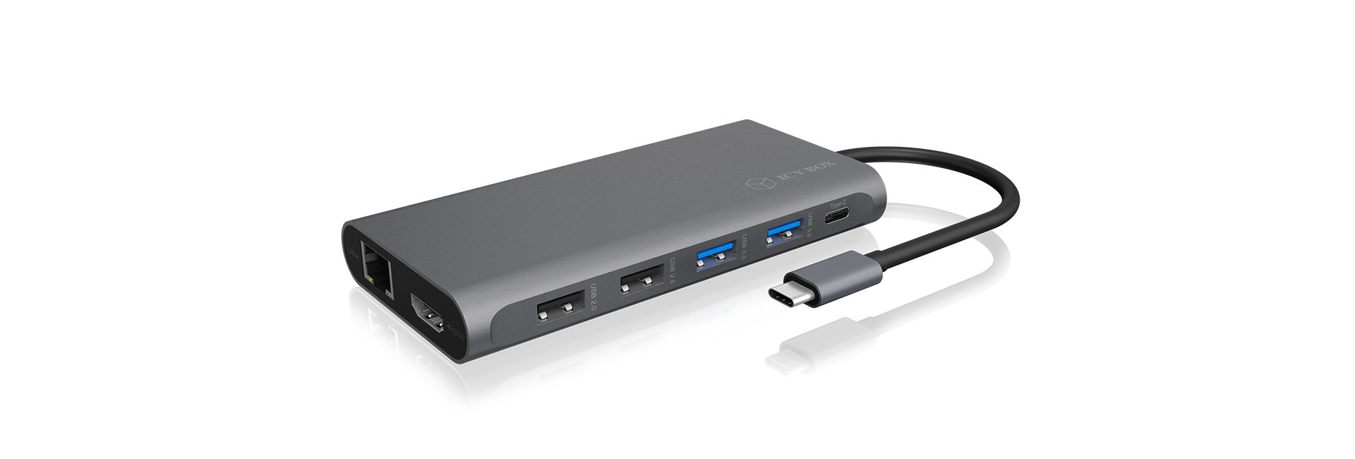 Raidsonic IcyBox IB-DK4050-CPD USB Type-C DockingStation with triple video interface Silver