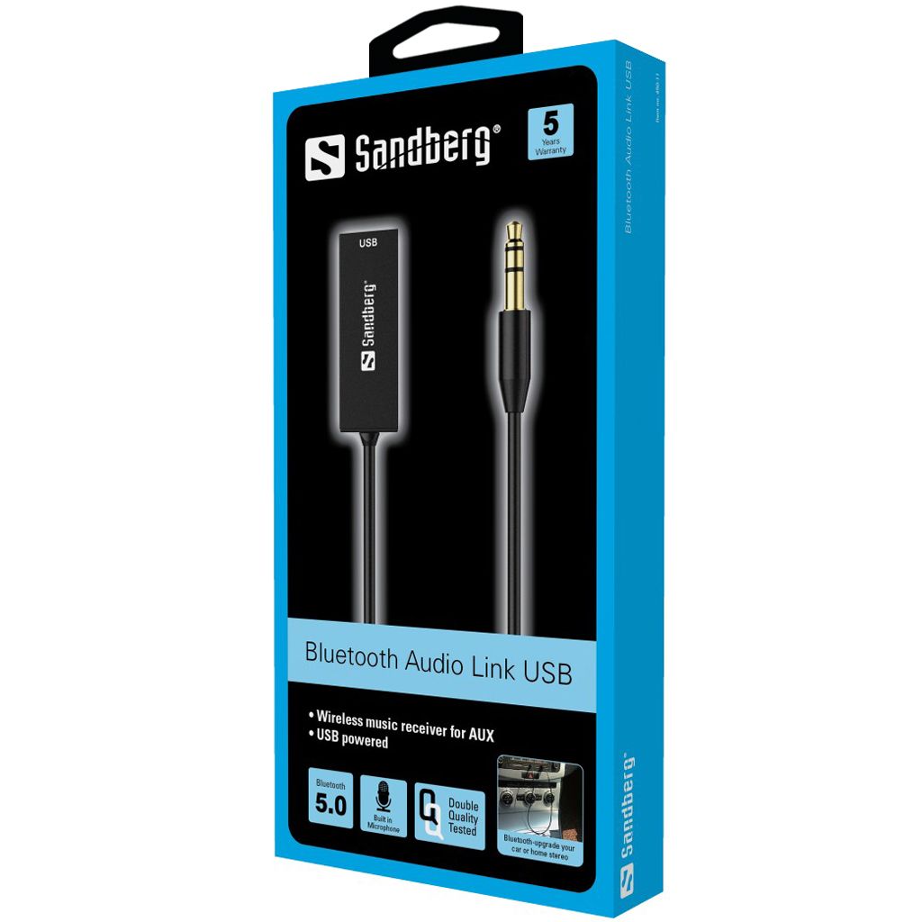 Sandberg Audio Link Bluetooth 5.0 Audio Adapter Black