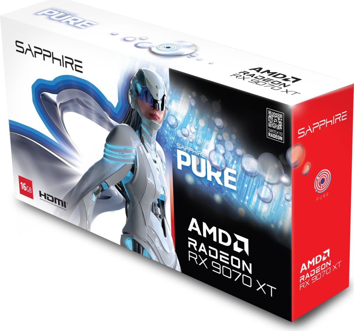 Sapphire Radeon RX9070 XT 16GB DDR6 Pure White