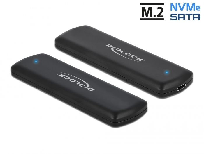 DeLock External USB Type-C > M.2 NVMe PCIe or SATA SSD