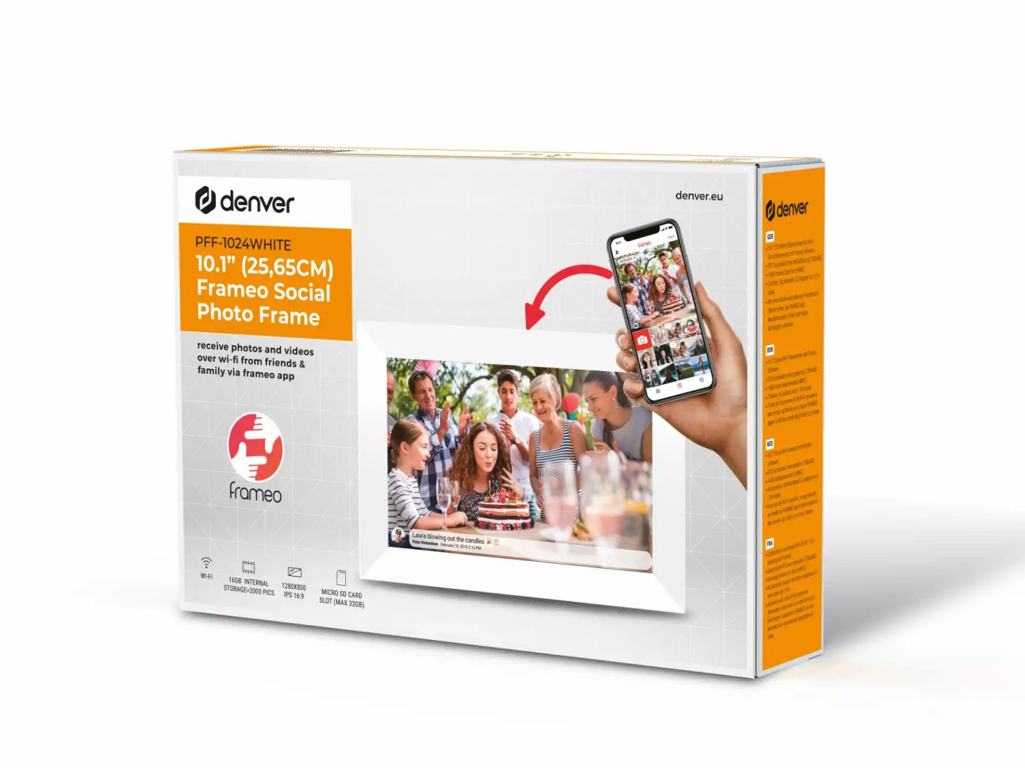 Denver PFF-1024WMK2 Digitális képkeret 10,1