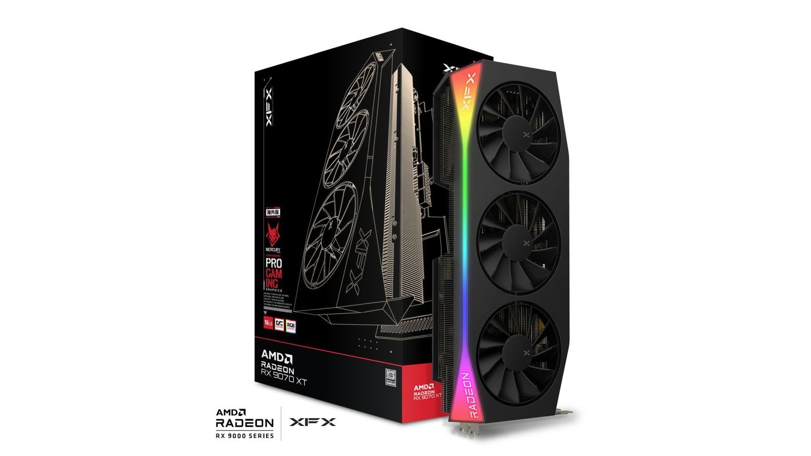 XFX RX9070 XT 16GB DDR6 Mercury Gaming Edition with RGB OC