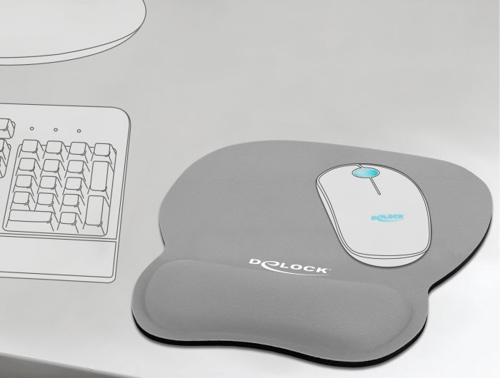 DeLock Ergonomic with Wrist Rest Egérpad Grey