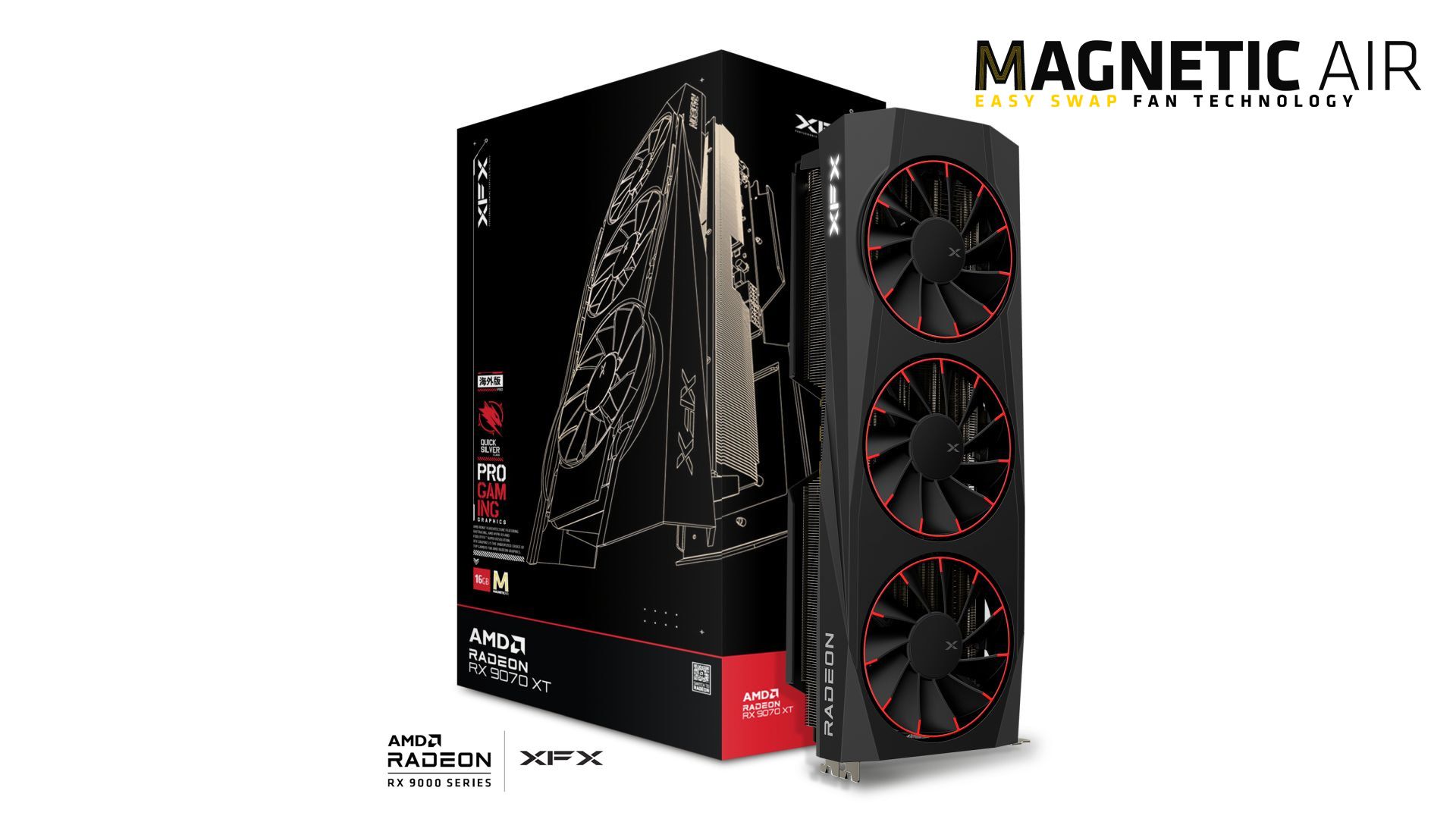 XFX RX9070 XT 16GB DDR6 Quicksilver Magnetic Air Edition