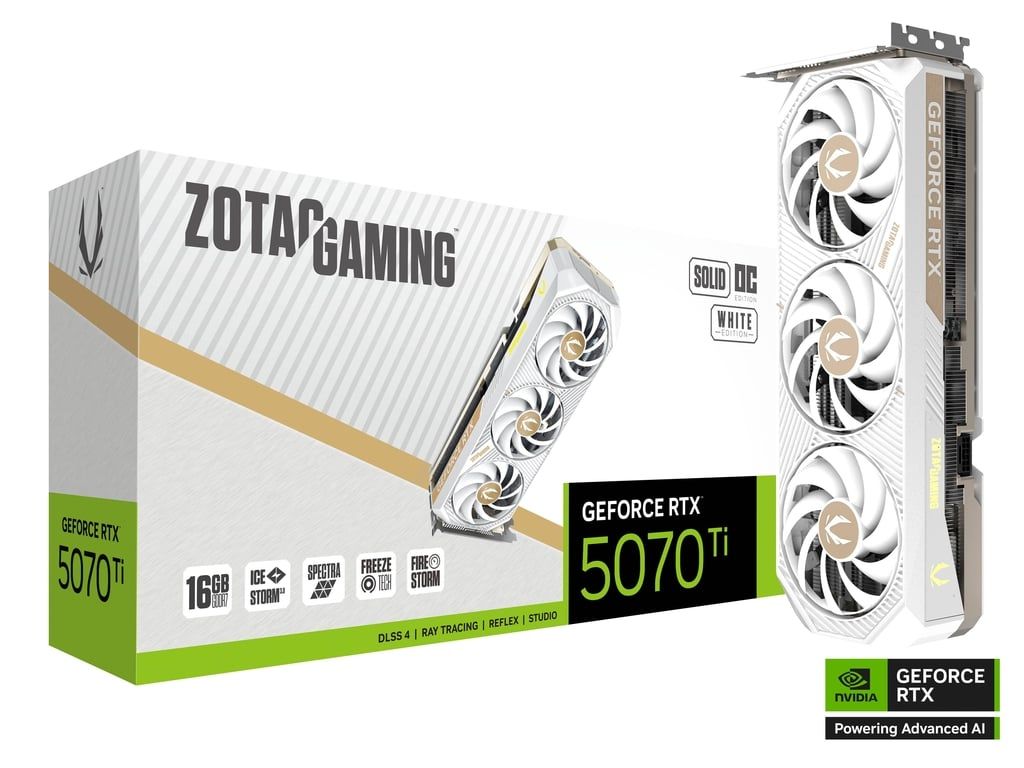 Zotac GeForce RTX5070 TI 16GB GDDR7 Solid Core OC White Edition