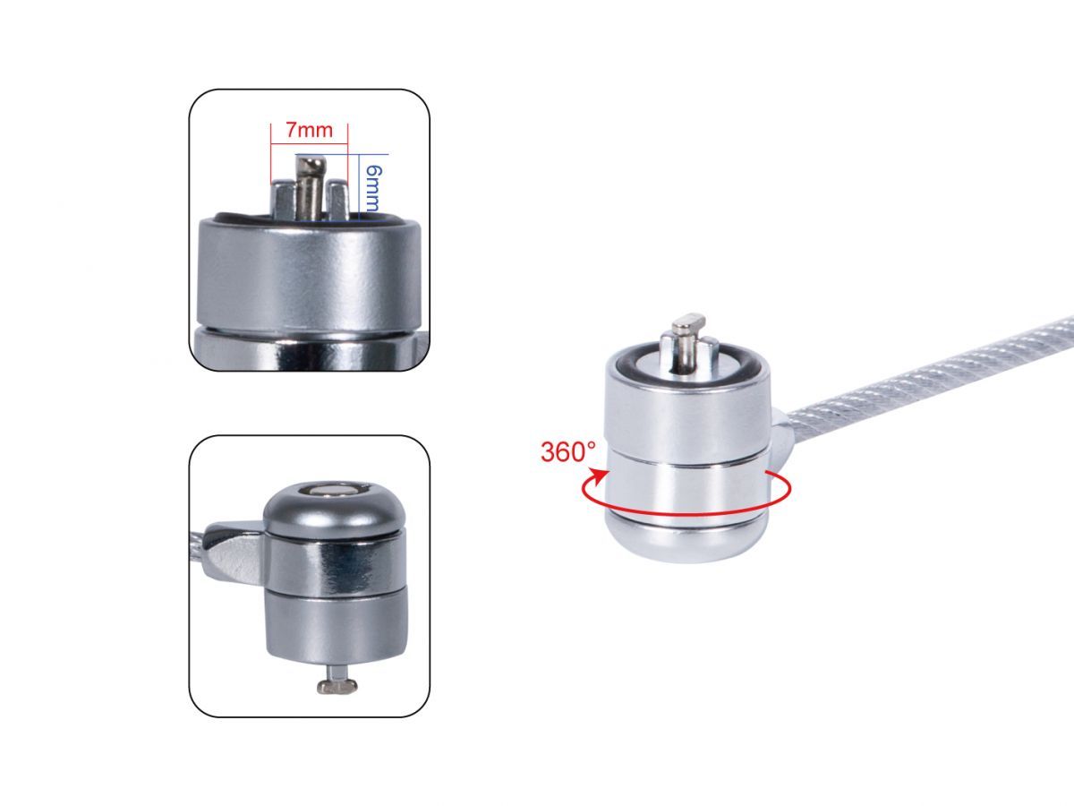 Conceptronic  CNBSLOCK15 Keyed Laptop Lock 1,5m Grey