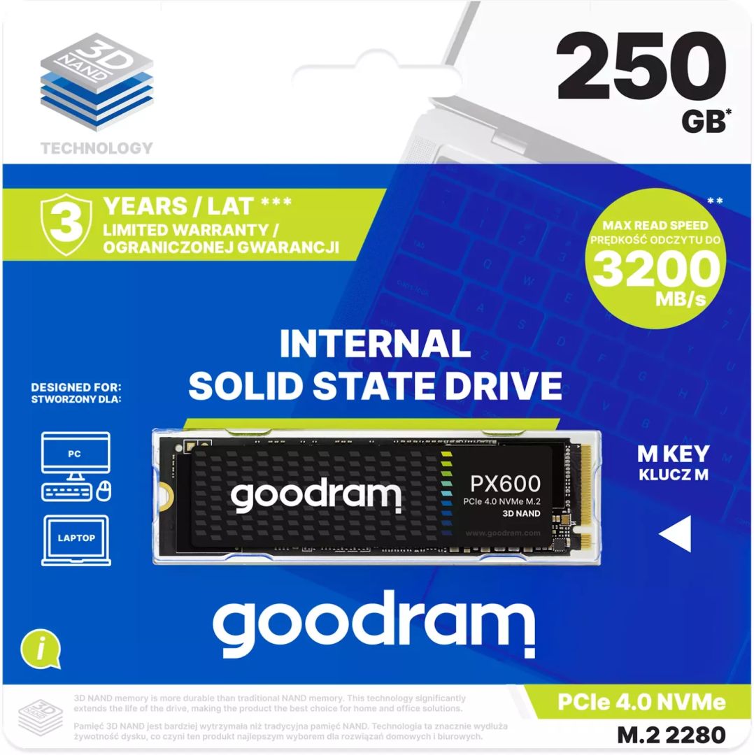 GoodRam 250GB M.2 2280 NVMe PX600