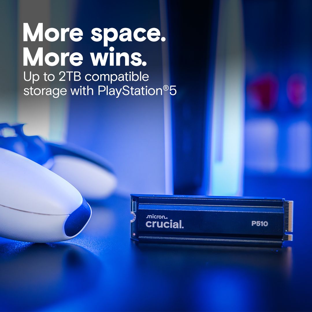 Crucial 2TB M.2 2280 NVMe P510 with Heatsink