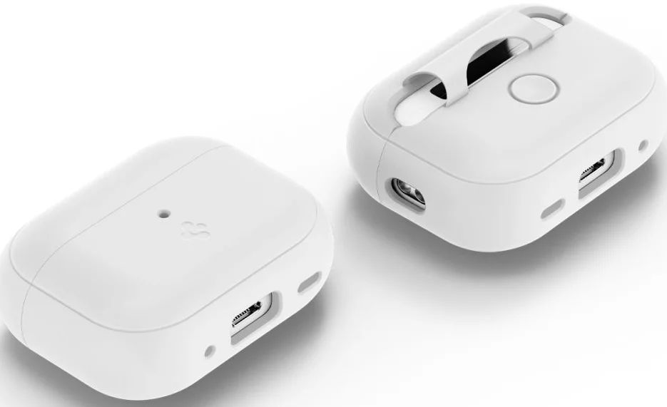 Spigen Case Silicone Fit White + Strap AirPods Pro (2nd Gen) Grey