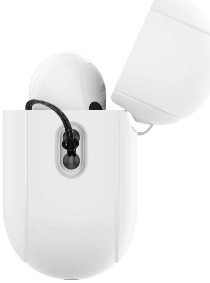 Spigen Case Silicone Fit White + Strap AirPods Pro (2nd Gen) Grey