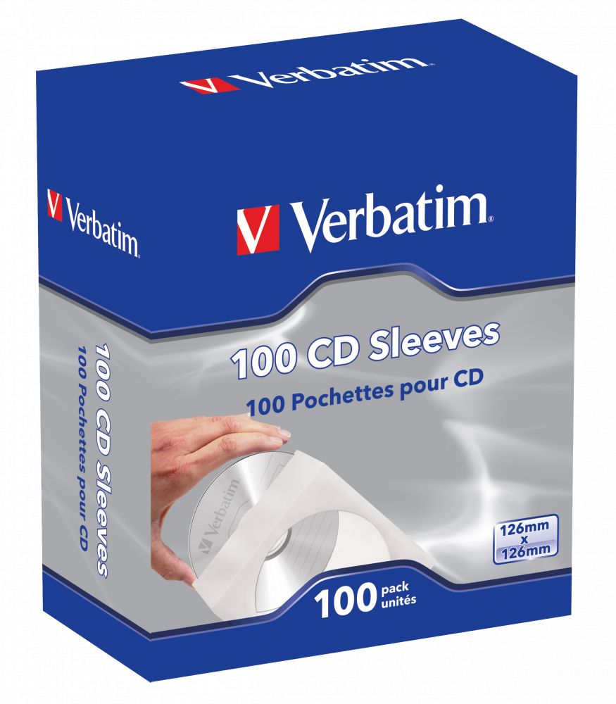 Verbatim CD/DVD Sleeves 100db White