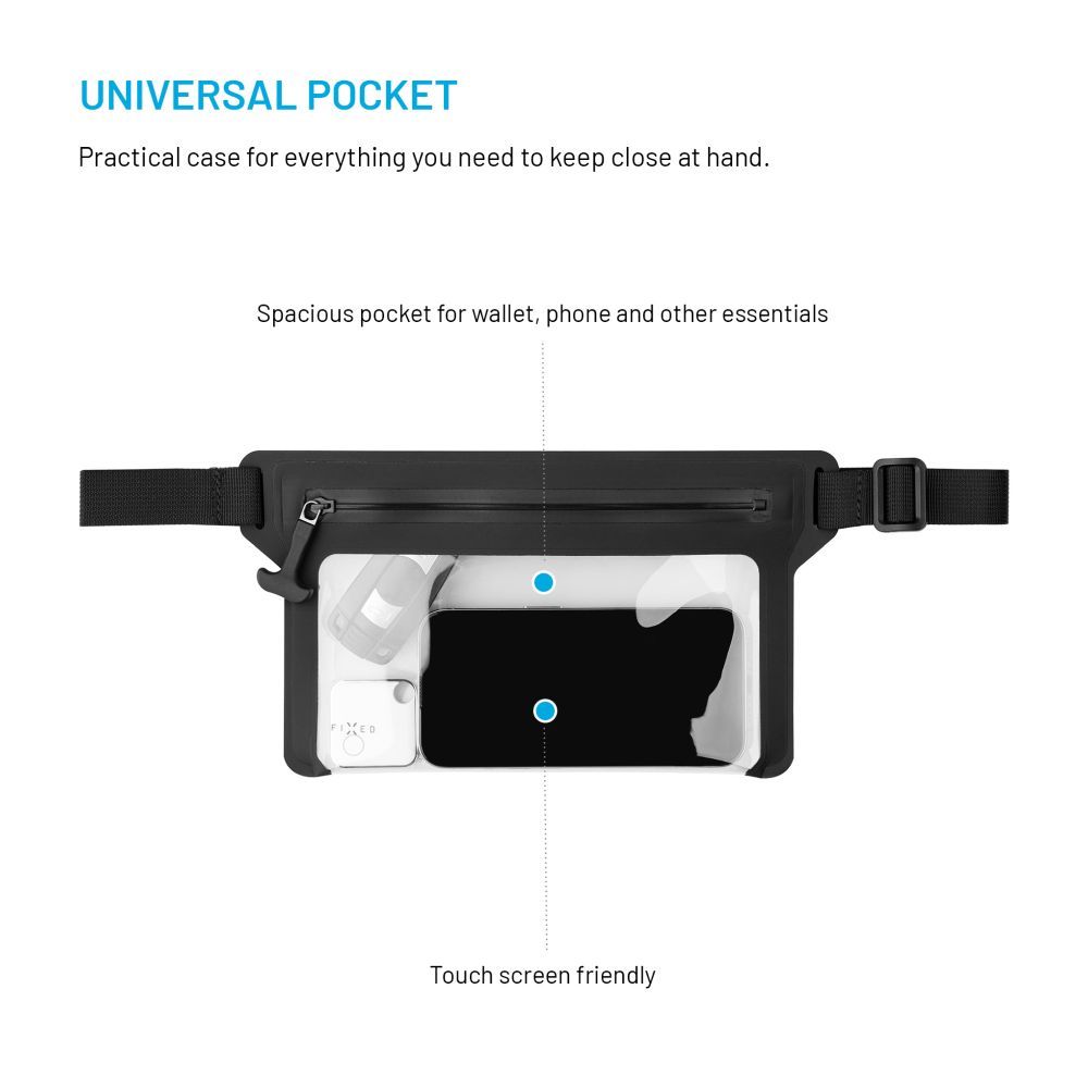 FIXED vízálló övtáska, fekete