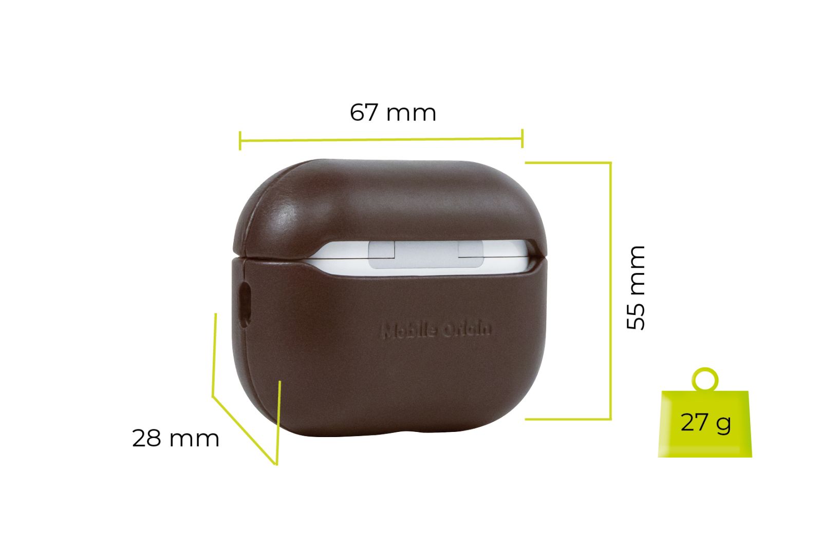 Mobile Origin AirPods Pro 2 Leather Case Brown