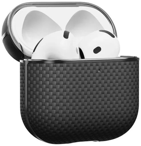 Pitaka Aramid Fiber Magnetic Case for AirPods 4 Black/Grey