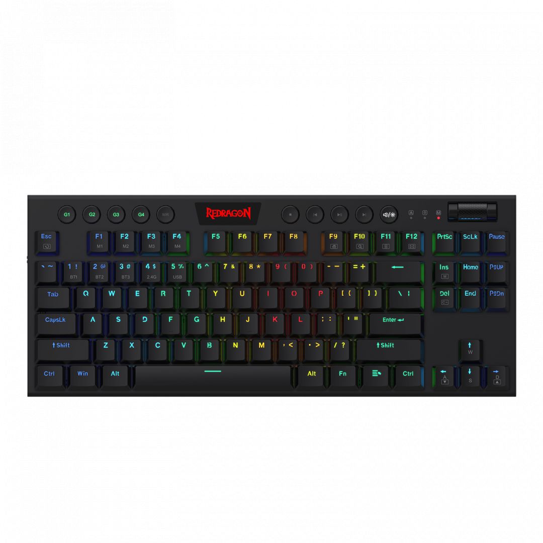 Redragon Horus TKL, wired&2.4G&BT mechanical Keyboard, RGB, blue switch Black HU