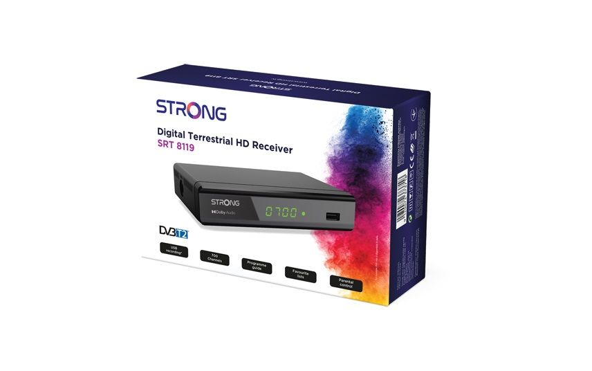 Strong SRT8119 DVB-T2 HEVC/H2.265 földfelszíni digitális beltéri egység