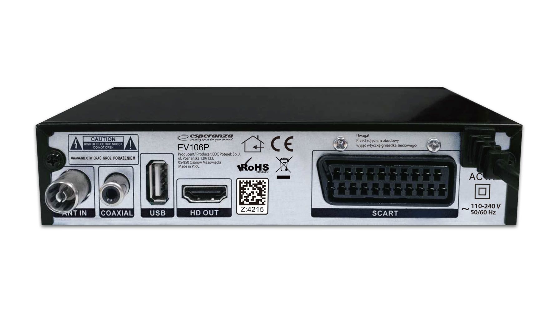 Esperanza EV107P DVB-T/T2 digital terrestrial TV decoder