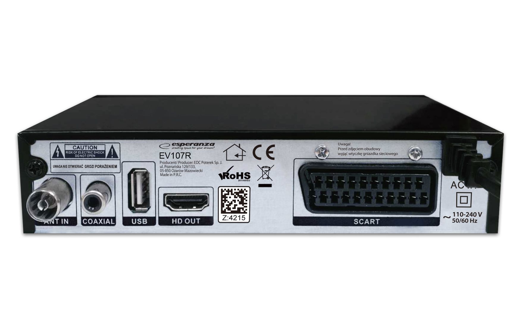 Esperanza EV107R DVB-T/T2 digital terrestrial TV decoder