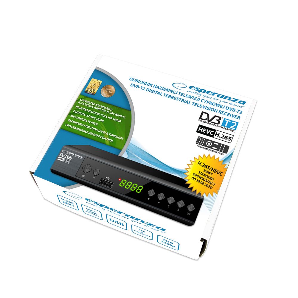 Esperanza EV111P DVB-T/T2 digital terrestrial TV decoder