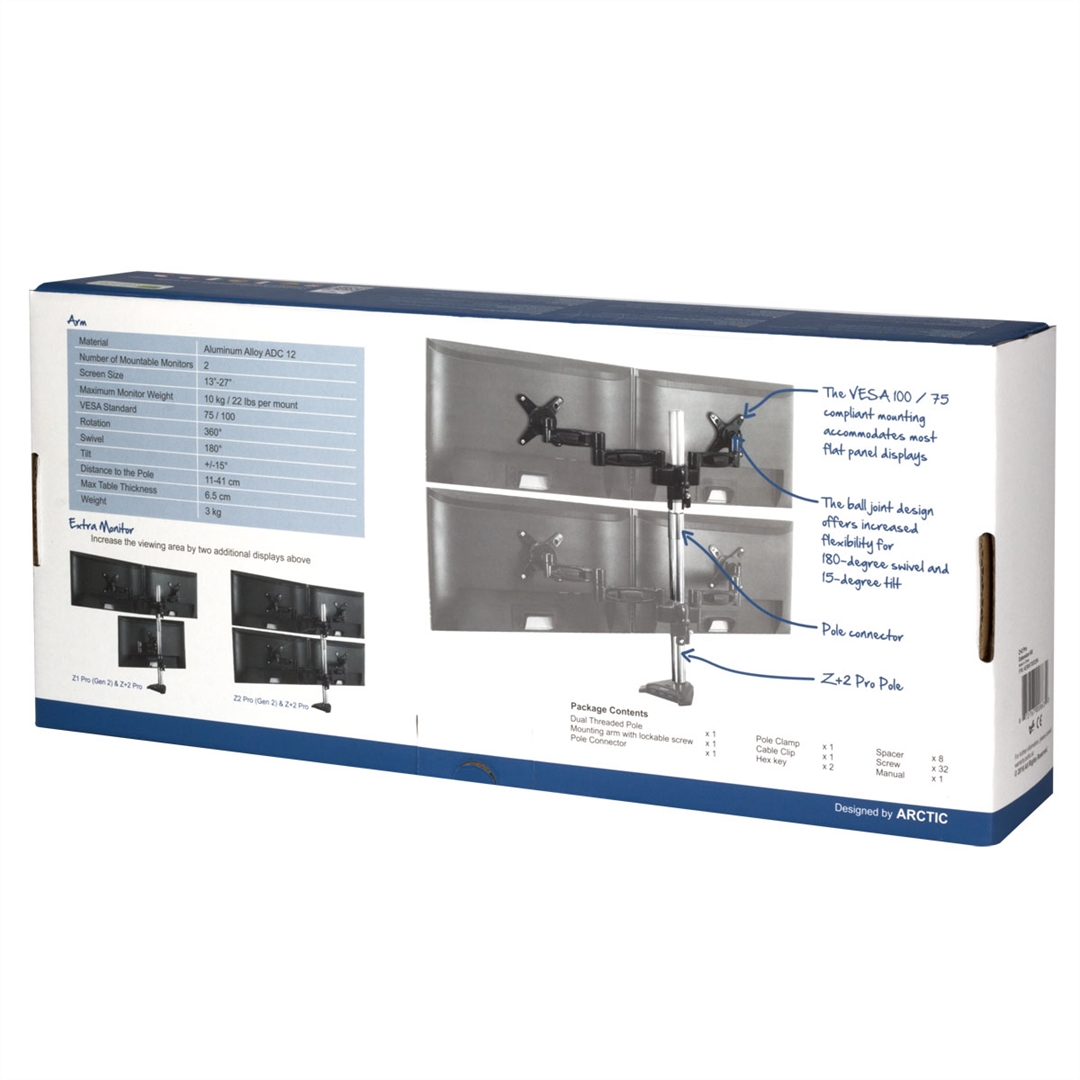 Arctic Z+2 Pro Extension Set for On-Top Mounting Black