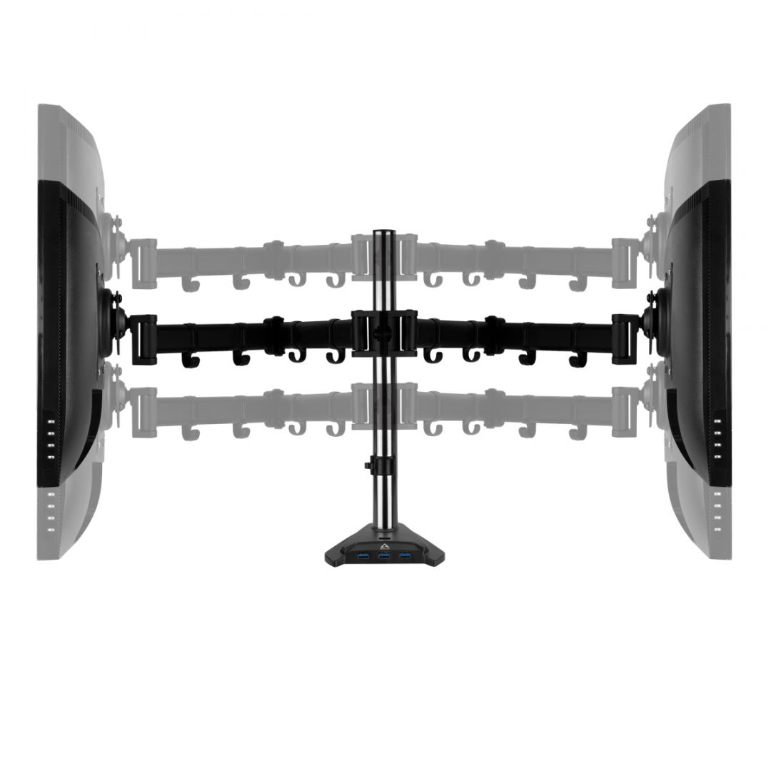 Arctic Z2 Pro Gen 3 Dual Monitor Arm with SuperSpeed USB Hub Black