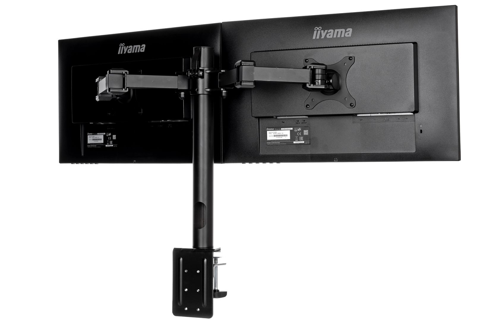 iiyama DS1002C-B1 Simple And Functional Dual Desktop Arm Black