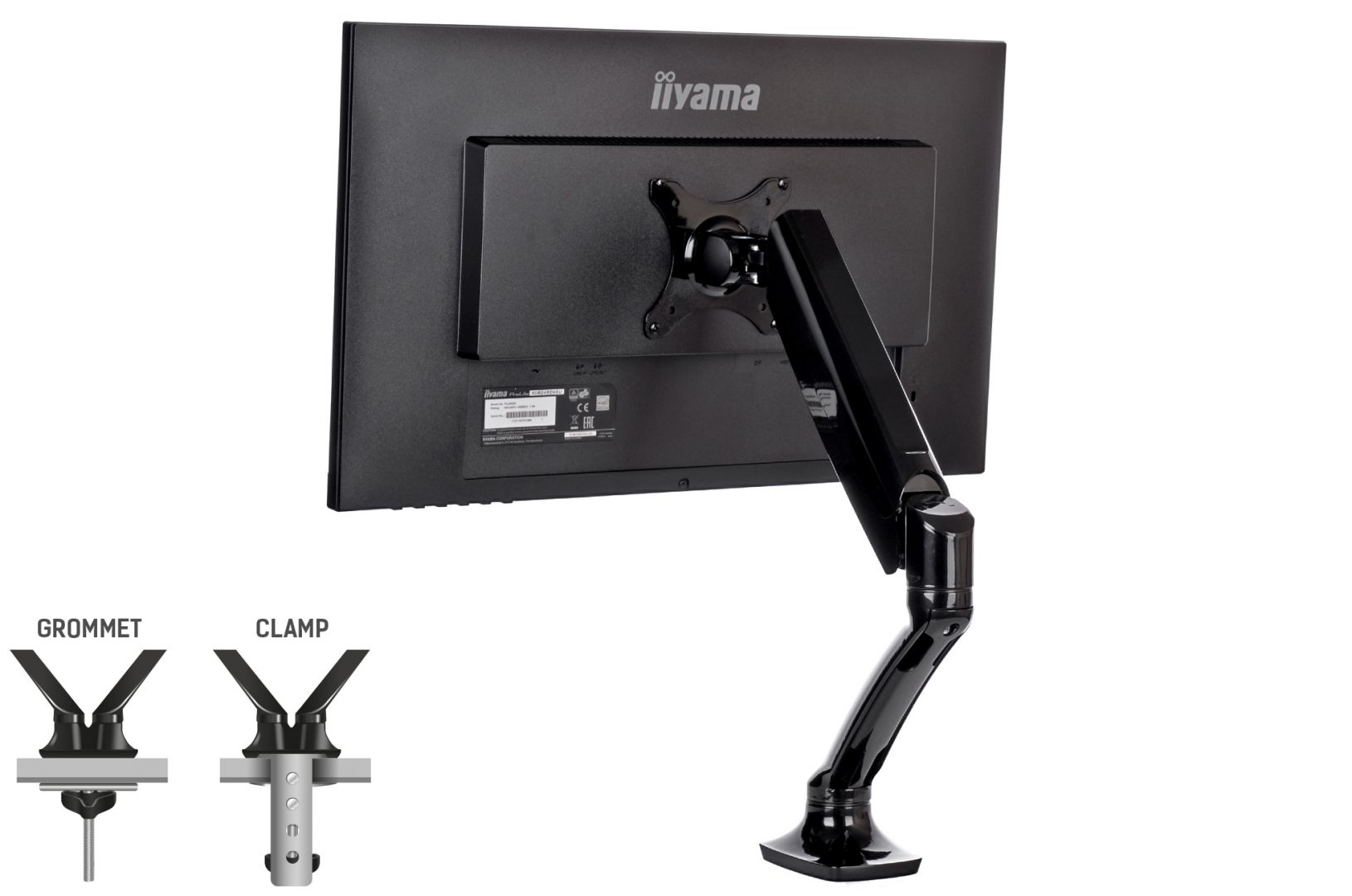 iiyama DS3001C-B1 Sleek And Stylish Single Gas Spring Monitor Arm Black