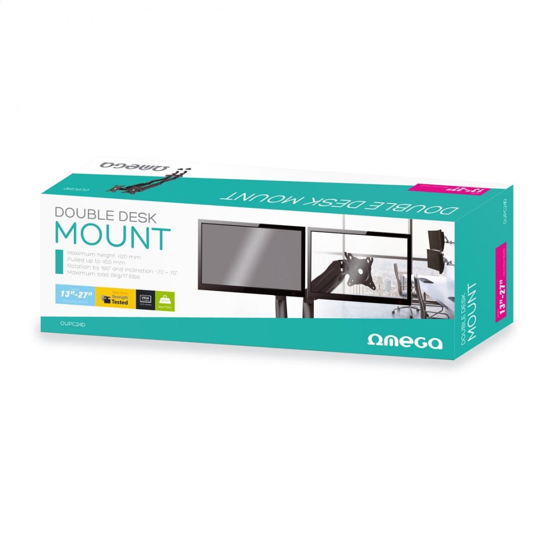 Platinet OUPC24D Omega Monitor Double Full Motion Desk Mount 13