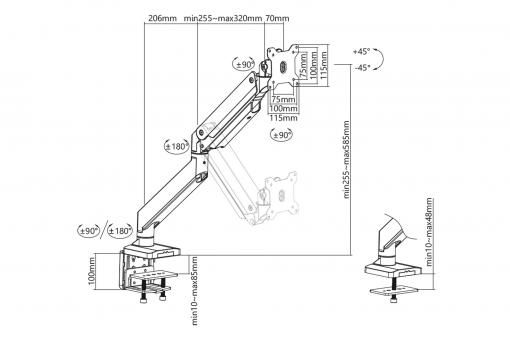 Digitus DA-90427 TV/Monitor Desk Mount 15