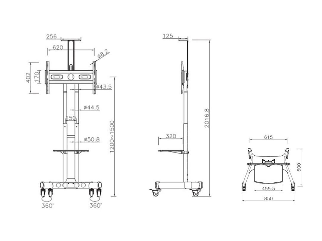 Multibrackets M Public Floorstand Basic 150 incl shelf & camera holder 32