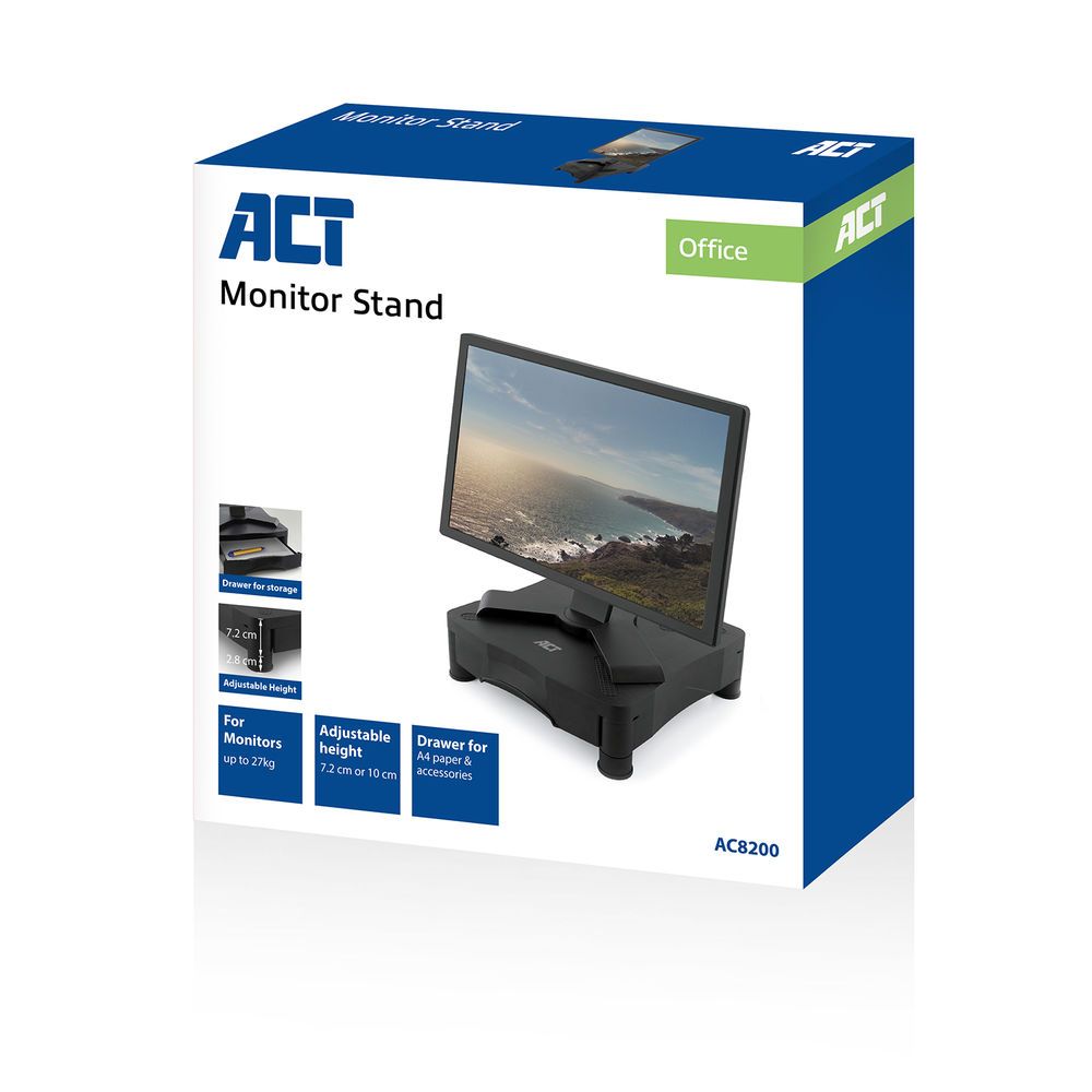 ACT AC8200 Monitor Stand with One Drawer 10