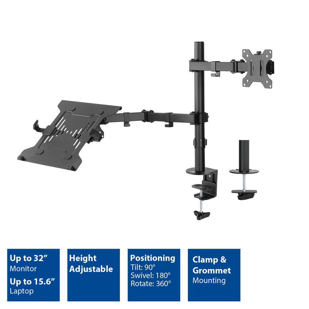 ACT AC8305 Single Monitor Arm with Laptop Arm 10