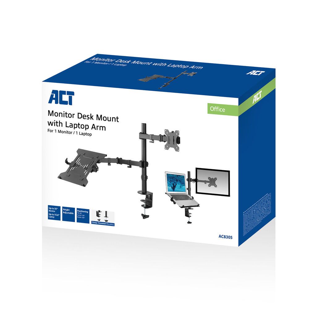 ACT AC8305 Single Monitor Arm with Laptop Arm 10