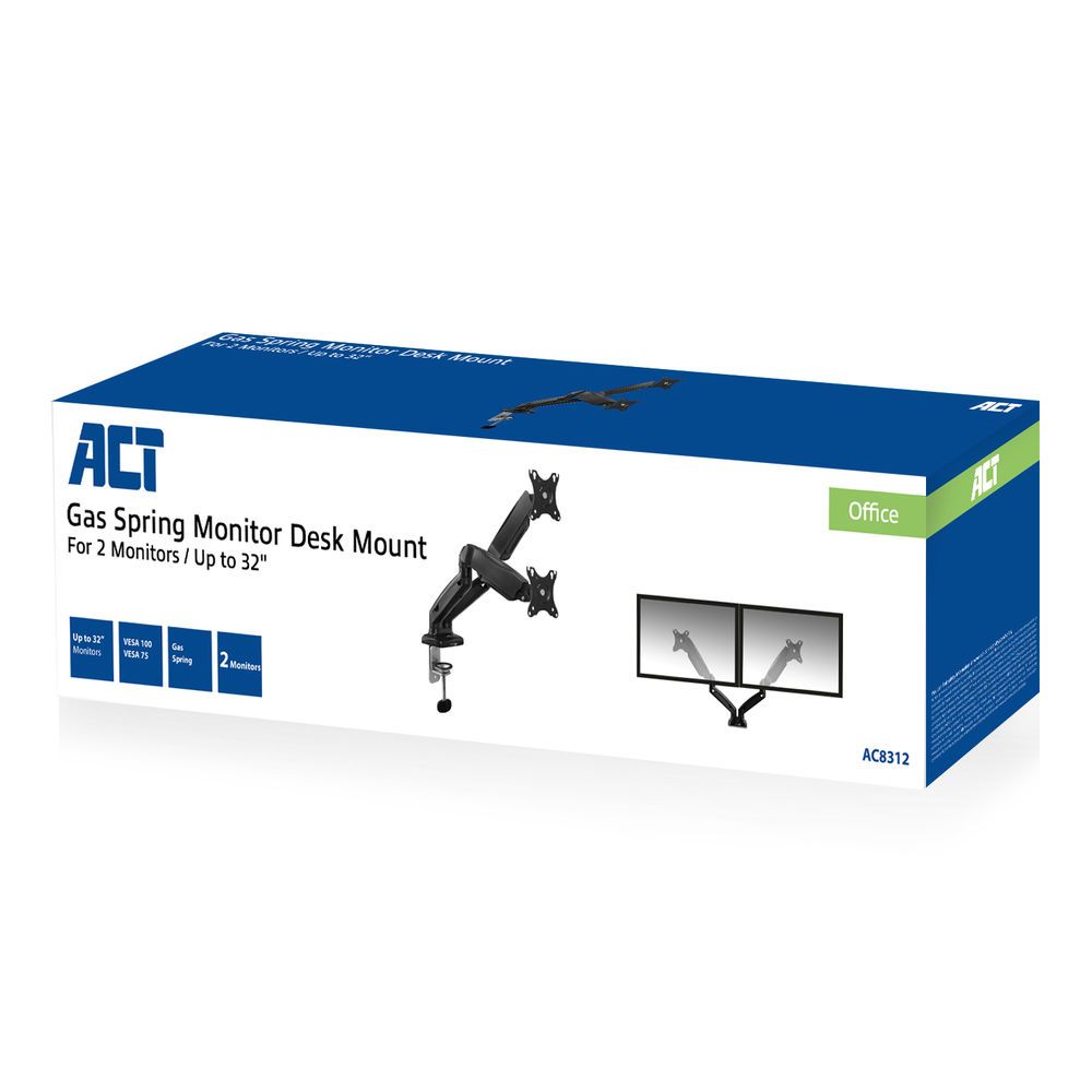 ACT AC8312 Gas Spring Dual Monitor Arm Office 13