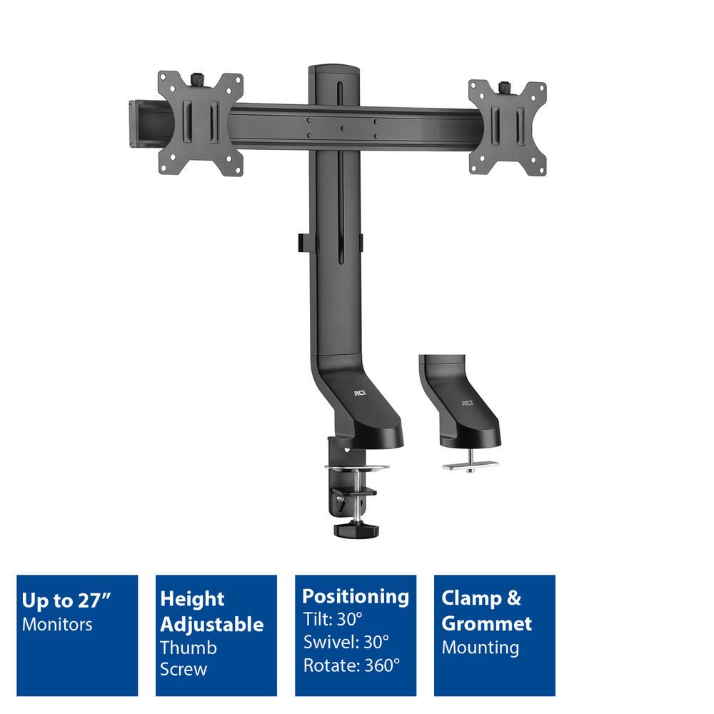 ACT AC8322 Dual Monitor Arm Office Quick Height Adjustment 10
