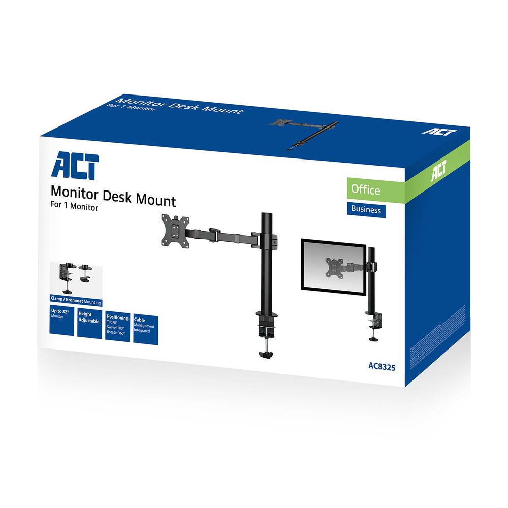 ACT AC8325 Single Monitor Arm Office Solid Pro 10