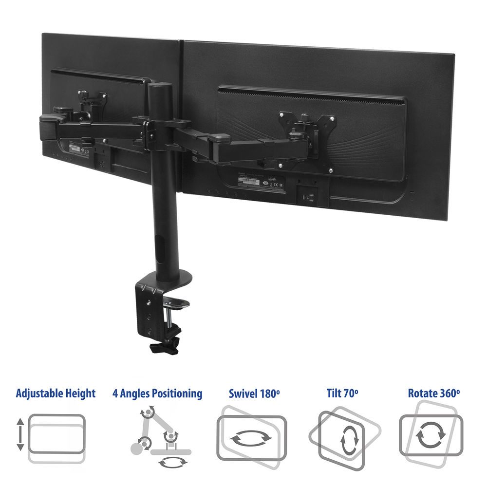 ACT AC8326 Dual Monitor Arm Office Solid Pro 10