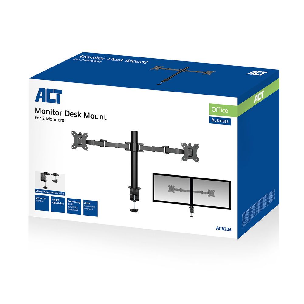 ACT AC8326 Dual Monitor Arm Office Solid Pro 10