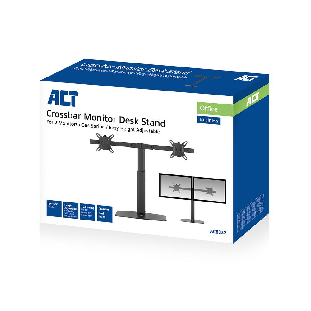 ACT AC8332 Free Standing Gas Spring Dual Monitor Arm Office Crossbar 10