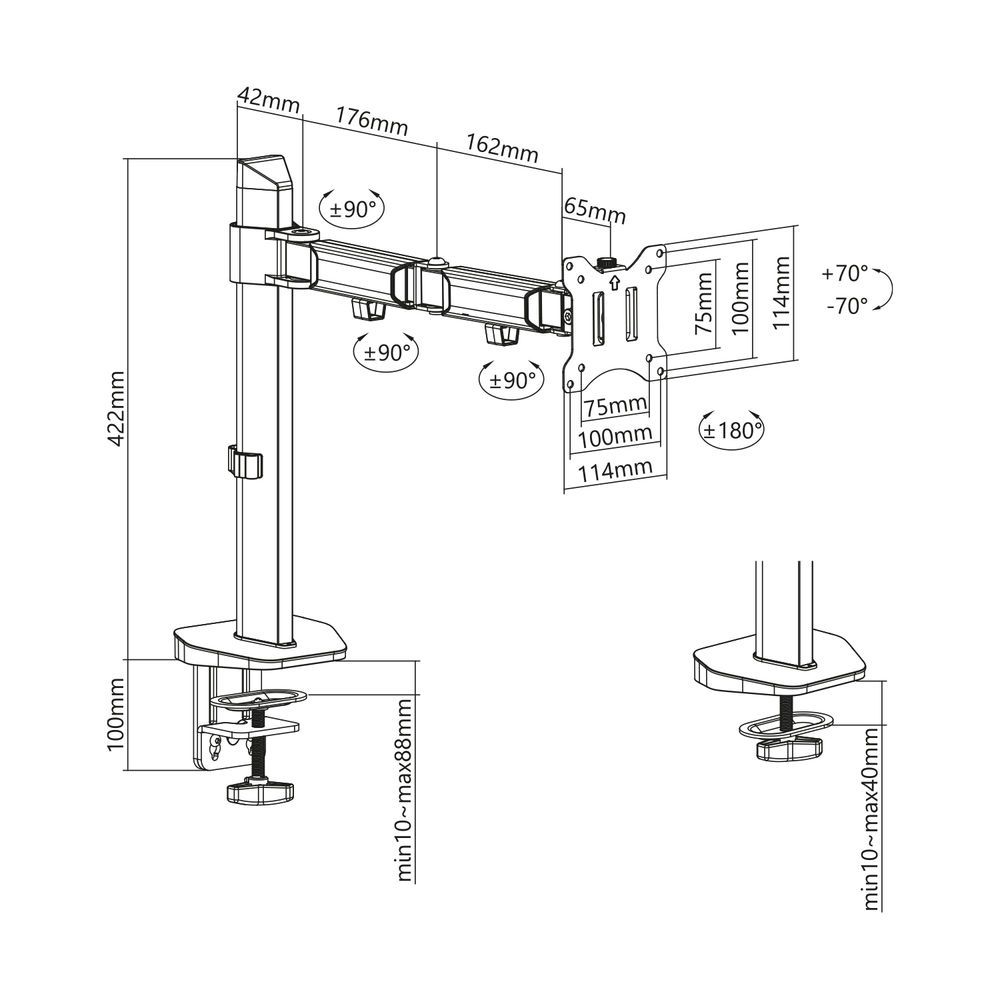 ACT AC8335 Single Monitor Arm Office 17
