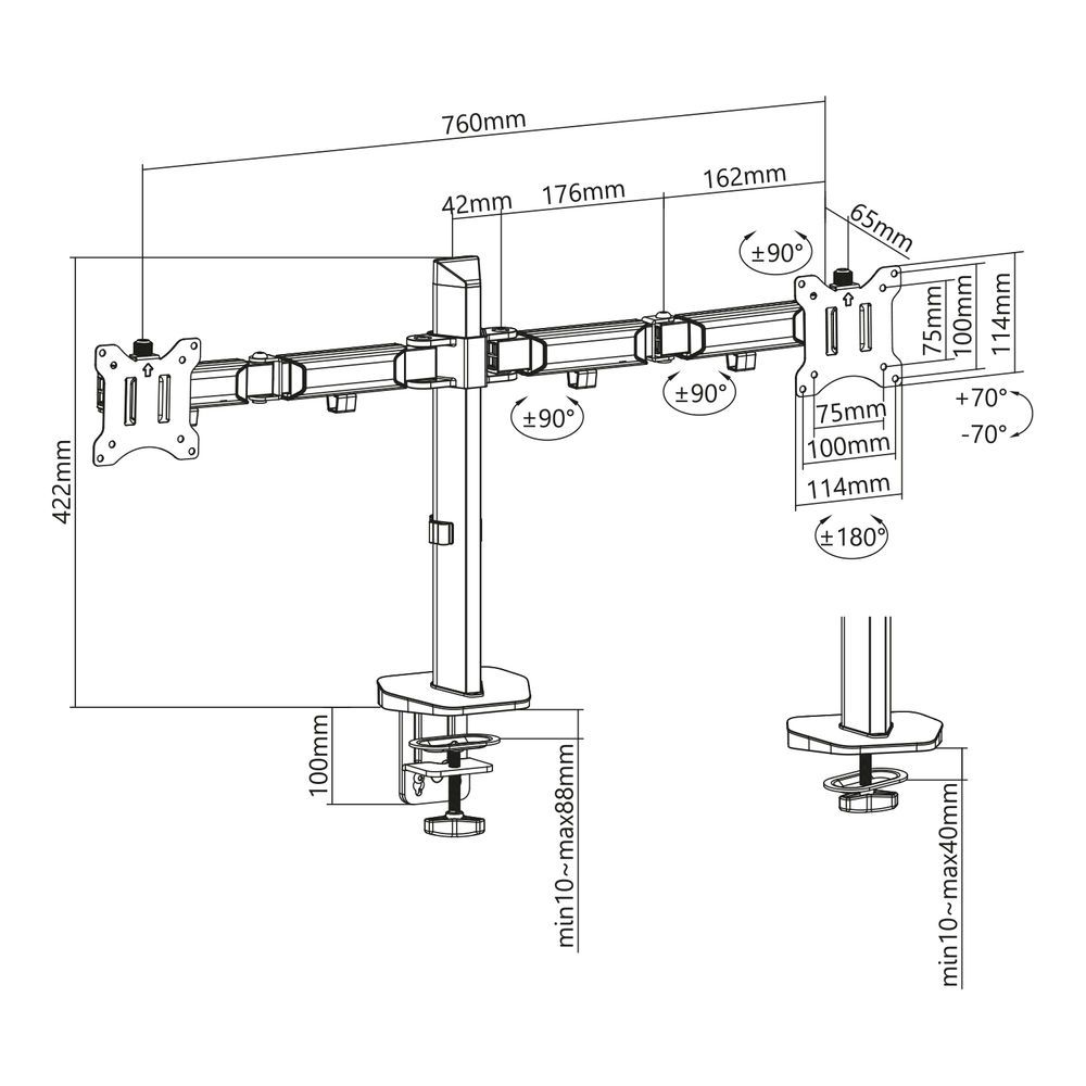 ACT AC8336 Dual Monitor Arm Office 17