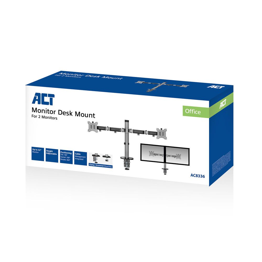 ACT AC8336 Dual Monitor Arm Office 17