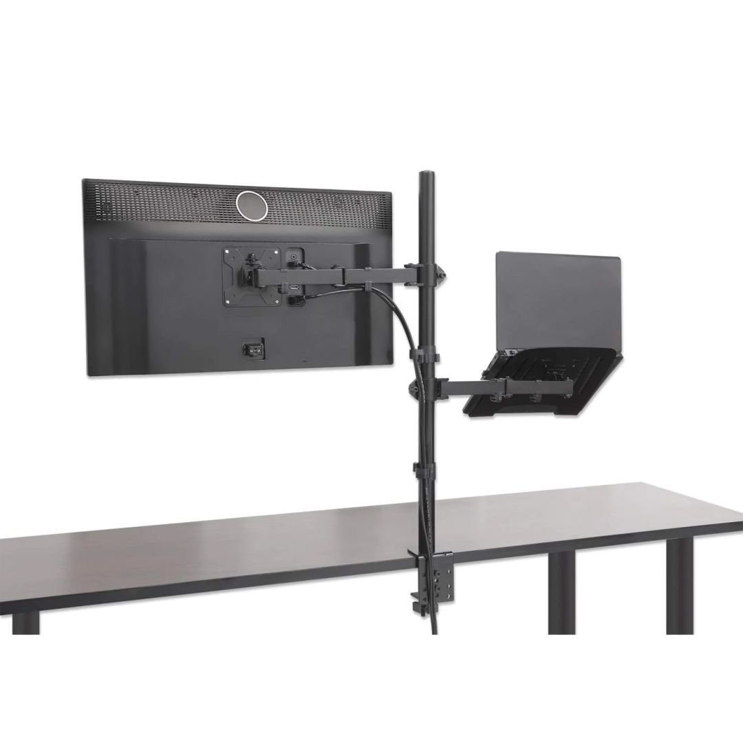 Manhattan Desktop Combo Mount with Monitor Arm and Laptop Stand 13