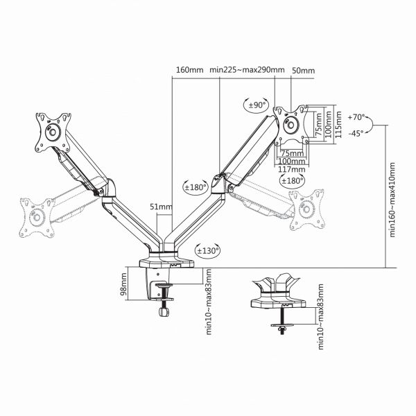 SBOX LCD-S024 Desktop Mount 17