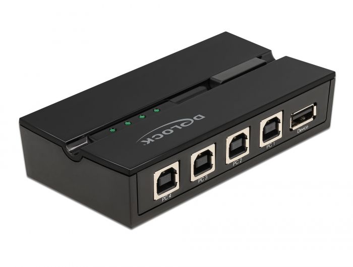 DeLock USB 2.0 Switch 4 PC to 1 device Black